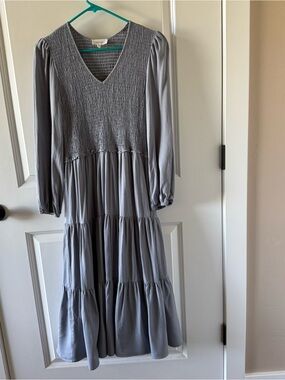 Bohme Smocked Tiered Midi Dress